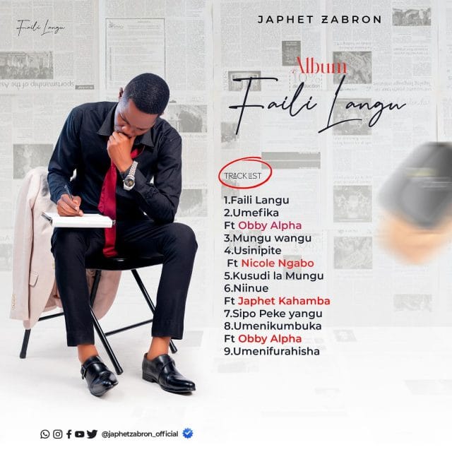 ALBUM Japhet Zabron – Faili Langu Official Tracklist Artwork Album Cover Mp3 Download Side Makini Blog