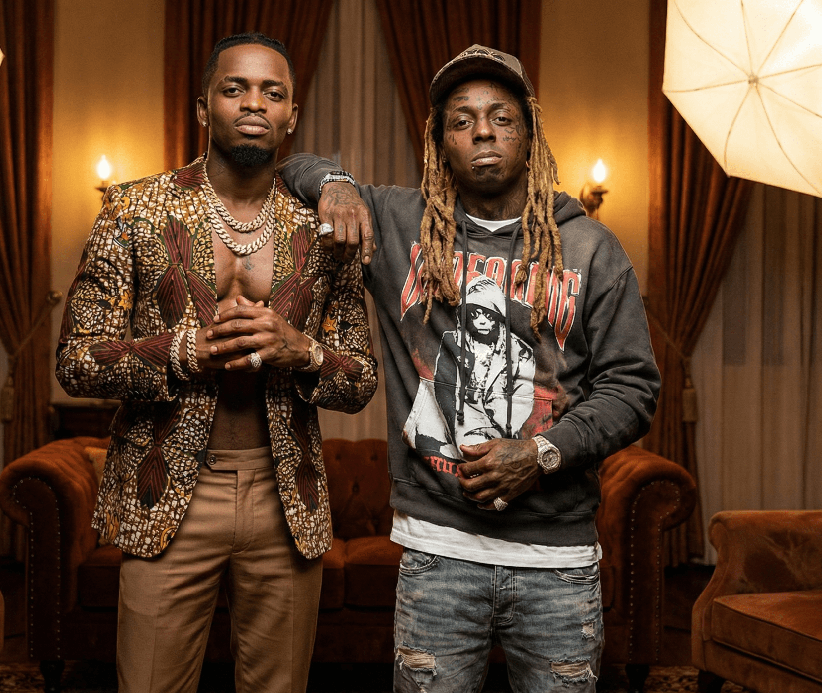 Why Diamond Platnumz Could Struggle to Secure a Collaboration with Lil Wayne Sample Photoshoot Image Featuring Diamond Platnumz and Lil Wayne